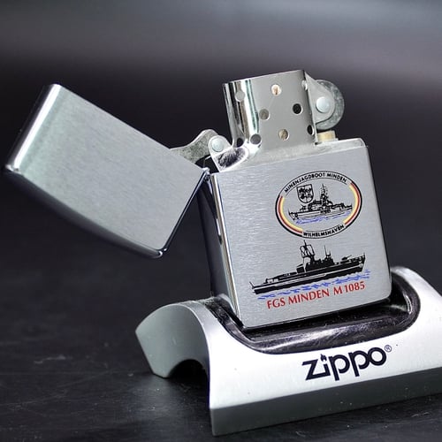 ZIPPO XƯA 1995 - HÀNG XƯA THẬP NIÊN 90s _ CHỦ ĐỀ TÀU CHIẾN FGS MINDEN M 1085