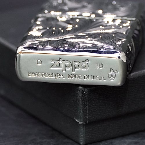 ZIPPO 2018 - HÀNG XUẤT NHẬT  _ CHỦ ĐỀ LẮC KÊ BẠC HOA VĂN FLORAL