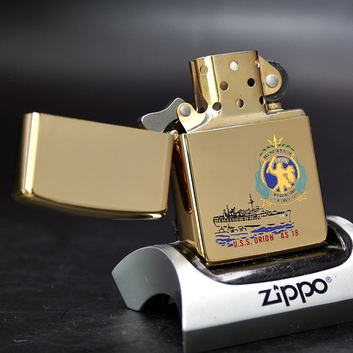 ZIPPO XƯA 1992 - HÀNG XƯA THẬP NIÊN 90s _ CHỦ ĐỀ TÀU CHIẾN GOLD PLATED ORION AS18
