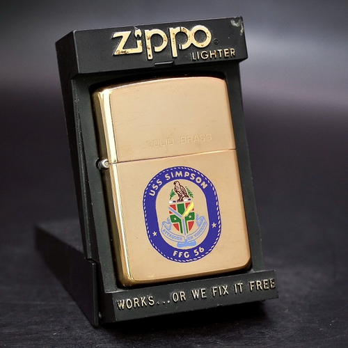 ZIPPO XƯA 32-86 - HÀNG XƯA THẬP NIÊN 80s _ CHỦ ĐỀ TÀU CHIẾN SIMPSON FFG 56