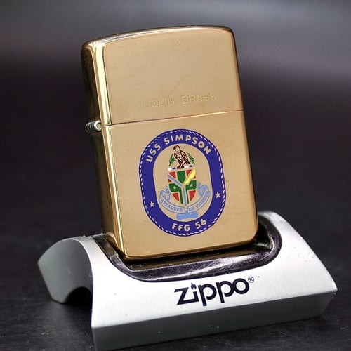 ZIPPO XƯA 32-86 - HÀNG XƯA THẬP NIÊN 80s _ CHỦ ĐỀ TÀU CHIẾN SIMPSON FFG 56