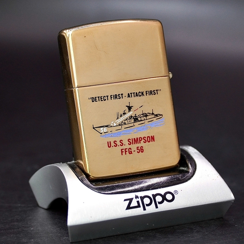 ZIPPO XƯA 32-86 - HÀNG XƯA THẬP NIÊN 80s _ CHỦ ĐỀ TÀU CHIẾN SIMPSON FFG 56