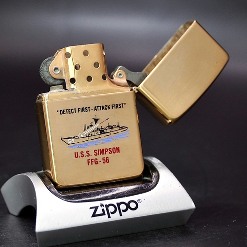 ZIPPO XƯA 32-86 - HÀNG XƯA THẬP NIÊN 80s _ CHỦ ĐỀ TÀU CHIẾN SIMPSON FFG 56