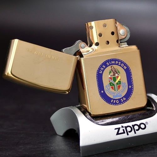 ZIPPO XƯA 32-86 - HÀNG XƯA THẬP NIÊN 80s _ CHỦ ĐỀ TÀU CHIẾN SIMPSON FFG 56