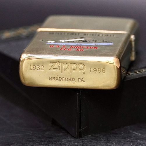 ZIPPO XƯA 32-86 - HÀNG XƯA THẬP NIÊN 80s _ CHỦ ĐỀ TÀU CHIẾN SIMPSON FFG 56