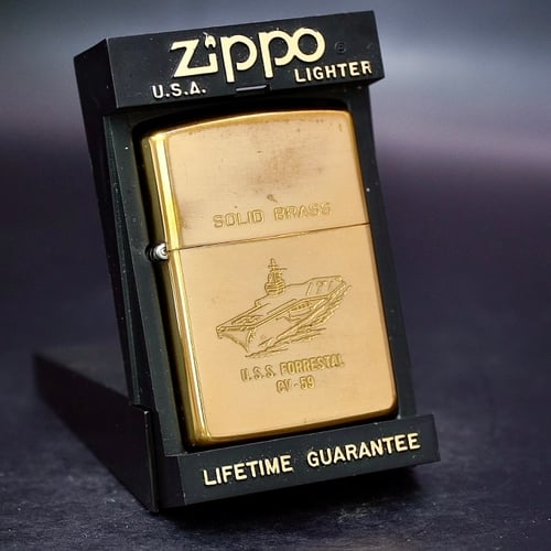 ZIPPO XƯA 32-91 - HÀNG XƯA THẬP NIÊN 90s _ CHỦ ĐỀ TÀU CHIẾN FORRESTAL CV 59