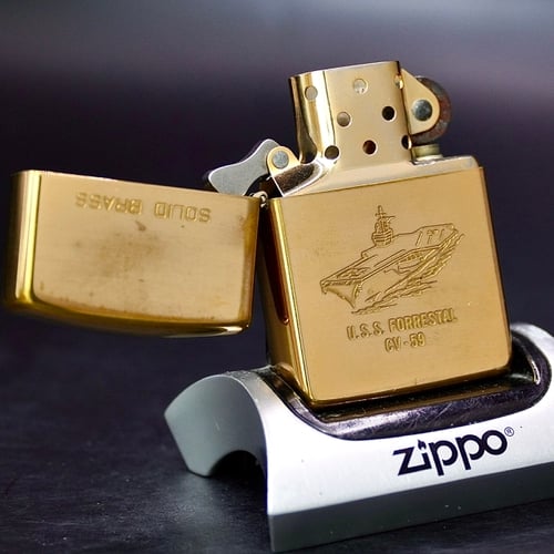 ZIPPO XƯA 32-91 - HÀNG XƯA THẬP NIÊN 90s _ CHỦ ĐỀ TÀU CHIẾN FORRESTAL CV 59