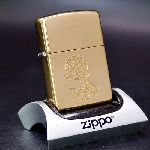 ZIPPO XƯA 1994 - HÀNG XƯA THẬP NIÊN 90s _ CHỦ ĐỀ TÀU CHIẾN SOUTH CAROLINA CGN 37