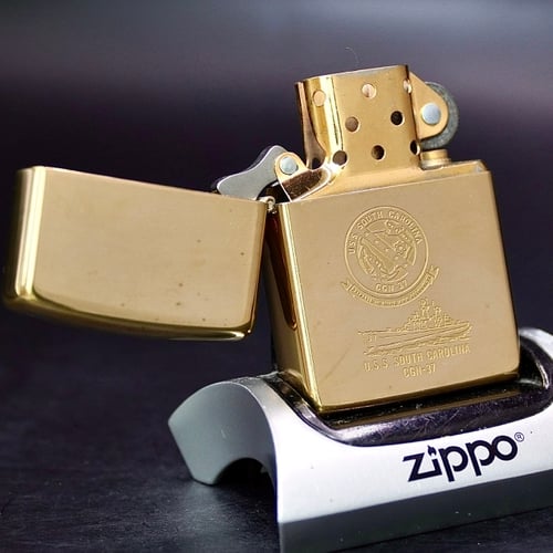 ZIPPO XƯA 1994 - HÀNG XƯA THẬP NIÊN 90s _ CHỦ ĐỀ TÀU CHIẾN SOUTH CAROLINA CGN 37