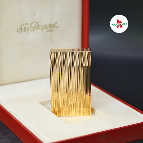 S.T. Dupont Chính Hãng Pháp Ligne 2 form cao bọc vàng, hàng xưa thập niên 80s