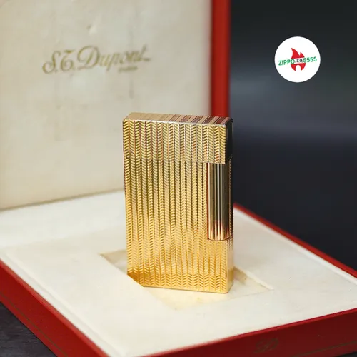 S.T. Dupont Chính Hãng Pháp Ligne 2 form cao bọc vàng, hàng xưa thập niên 80s