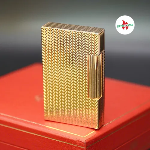 S.T. Dupont Chính Hãng Pháp Ligne 2 form cao bọc vàng, hàng xưa thập niên 80s