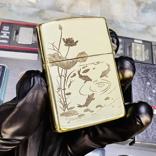 ZIPPO KHẮC CÁ CHÉP HÓA RỒNG 3D