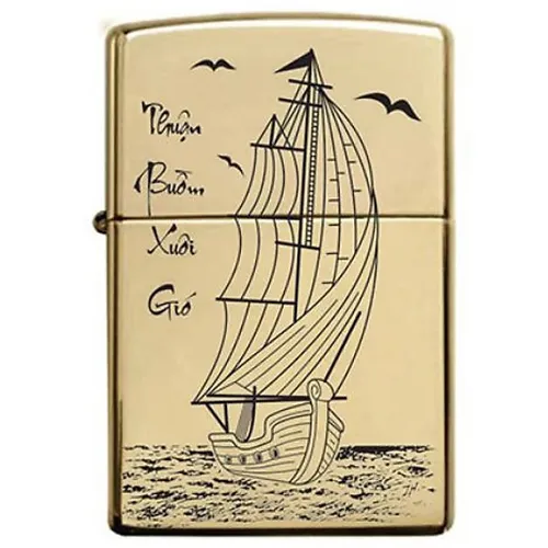 ZIPPO KHẮC THUẬN BUỒM XUÔI GIÓ VỎ DÀY ARMOR