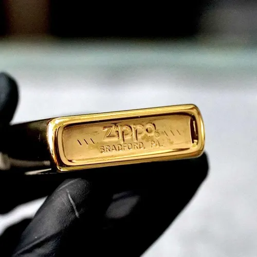 ZIPPO XƯA 1984  - HÀNG XƯA THẬP NIÊN 80s _CHỦ ĐỀ GOLD PLATED SỌC CHÉO MẠ VÀNG