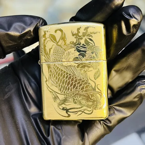 ZIPPO KHẮC CÁ CHÉP HÓA RỒNG 3D
