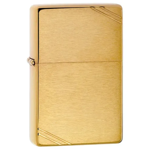 Zippo Brushed Brass Vintage with Slashes