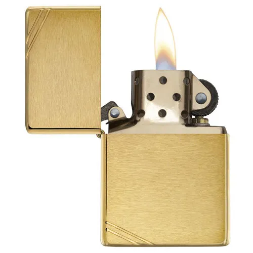 Zippo Brushed Brass Vintage with Slashes