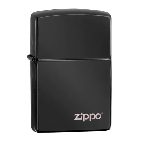 Classic High Polish Black Zippo Logo