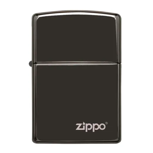 Classic High Polish Black Zippo Logo