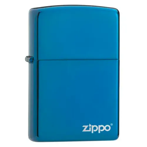 Classic High Polish Blue Zippo Logo