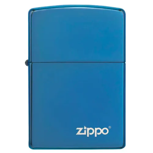 Classic High Polish Blue Zippo Logo