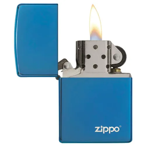 Classic High Polish Blue Zippo Logo