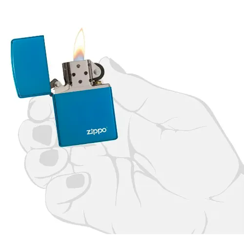 Classic High Polish Blue Zippo Logo