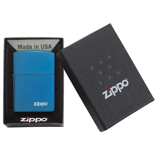 Classic High Polish Blue Zippo Logo