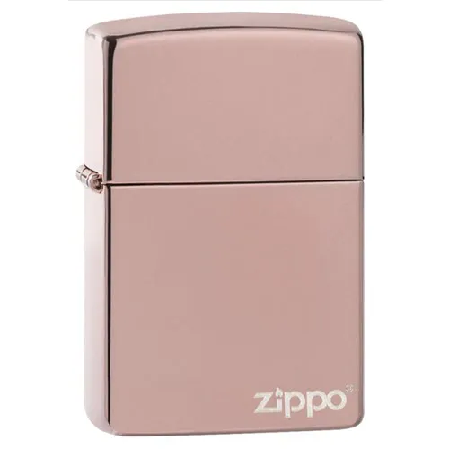 Classic High Polish Rose Gold Zippo Logo
