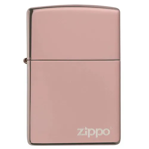 Classic High Polish Rose Gold Zippo Logo