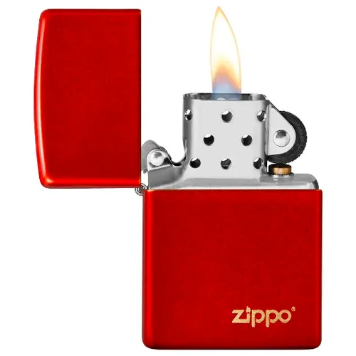Classic Metallic Red Zippo Logo
