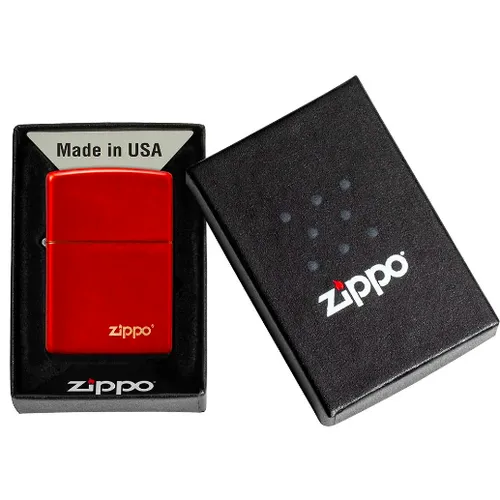 Classic Metallic Red Zippo Logo