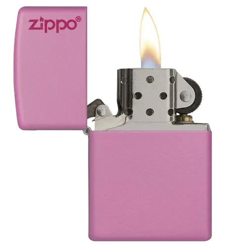 Classic Pink Matte Zippo Logo