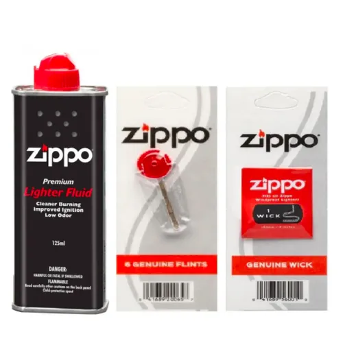 Combo 3 sản phẩm Xăng – Đá – Bấc Zippo Chính Hãng 100%