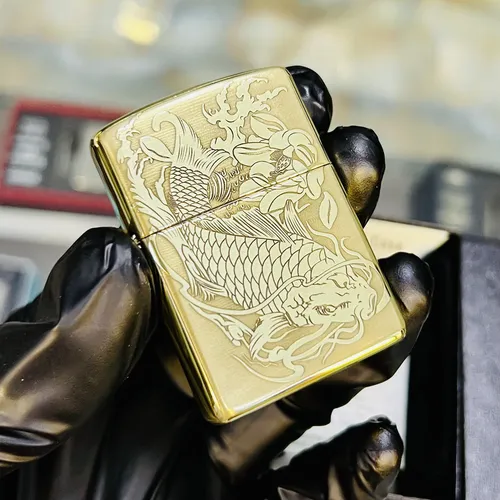 ZIPPO KHẮC CÁ CHÉP HÓA RỒNG 3D
