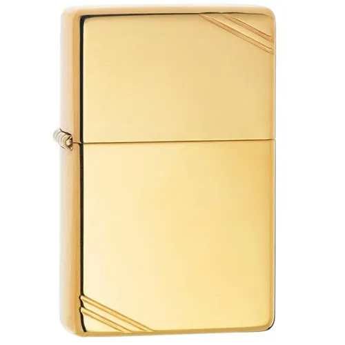 Zippo High Polish Brass Vintage with Slashes