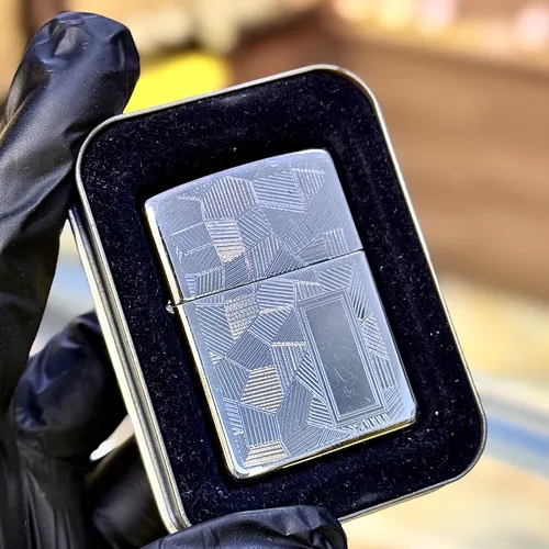 Zippo 1996 ( XII La Mã ) Mạ Bạc Silver Plated New Nguyên Bản