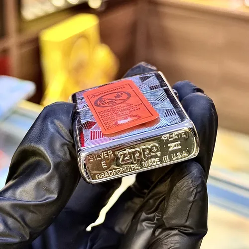 Zippo 1996 ( XII La Mã ) Mạ Bạc Silver Plated New Nguyên Bản