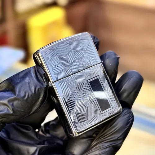 Zippo 1996 ( XII La Mã ) Mạ Bạc Silver Plated New Nguyên Bản