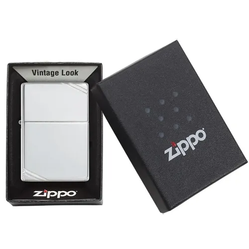 Zippo Sterling Silver Vintage with Slashes 14