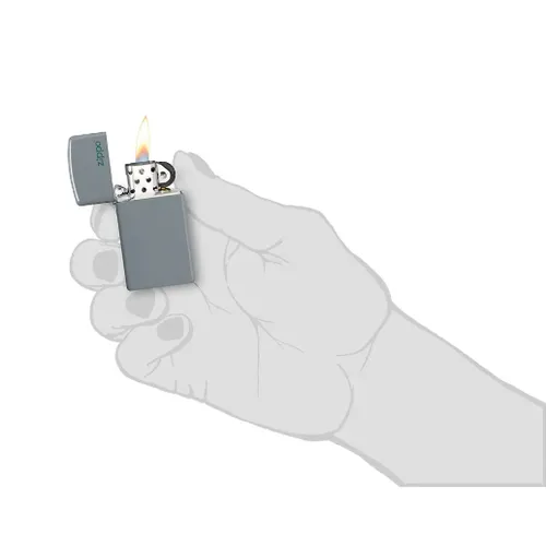 Slim® Flat Grey Zippo Logo