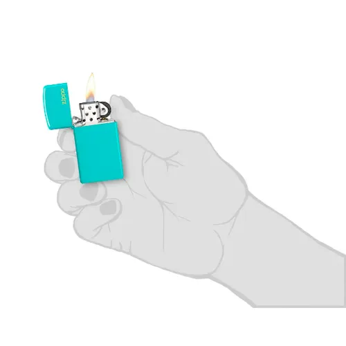 Slim® Flat Turquoise Zippo Logo