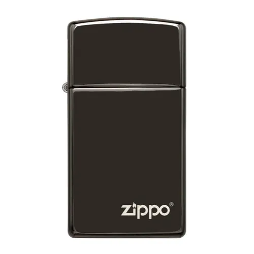 Slim® High Polish Black Zippo Logo