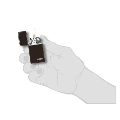 Slim® High Polish Black Zippo Logo