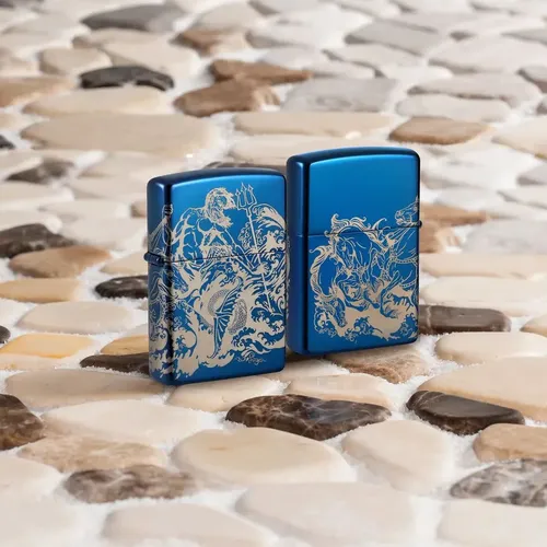 Zippo 48787 – Zippo Atlantis Design High Polish Blue
