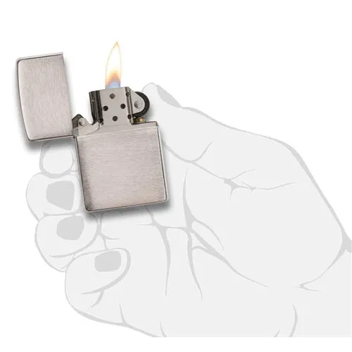 Vỏ Bật Lửa Zippo Chrome chải cổ điển