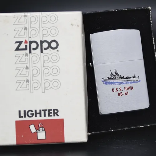 ZIPPO XƯA 1983 - HÀNG XƯA THẬP NIÊN 80s _CHỦ ĐỀ HIẾM TÀU CHIẾN U.S.S IOWA BB-61