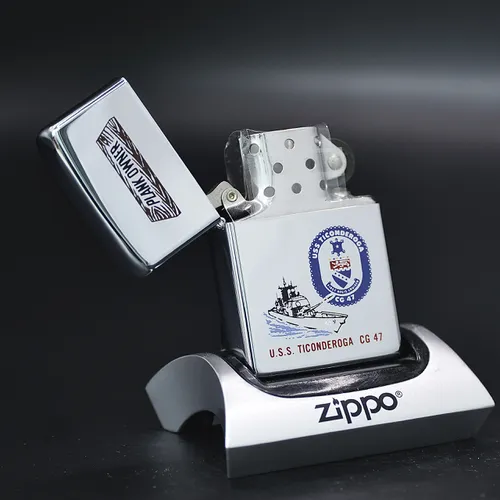 ZIPPO XƯA 1982 - HÀNG XƯA THẬP NIÊN 80s _CHỦ ĐỀ HIẾM TÀU CHIẾN U.S.S TICONDEROGA CG 47