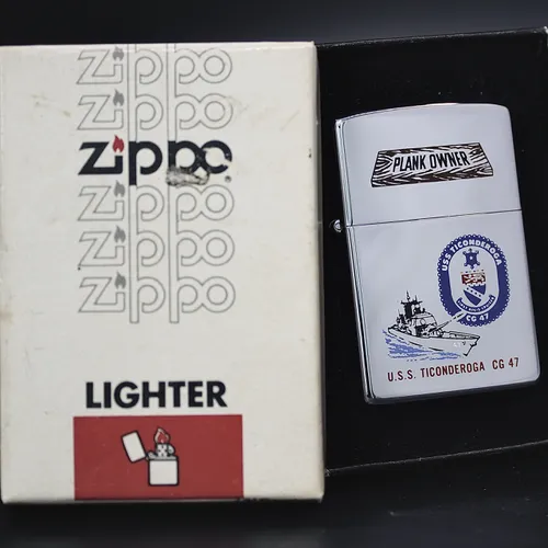 ZIPPO XƯA 1982 - HÀNG XƯA THẬP NIÊN 80s _CHỦ ĐỀ HIẾM TÀU CHIẾN U.S.S TICONDEROGA CG 47